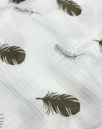 Ткань муслин принт D38 молочный/ivory