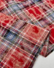 Ткань клетка костюмная d 7 красный