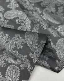 Ткань подклада жаккард "Огурцы" д 2 серый