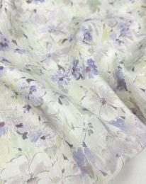 Ткань плательная вискоза "Медея" принт d12 весенний (зелёный)