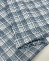 Ткань клетка костюмная "Севиль" d 8631 выбеленный голубой