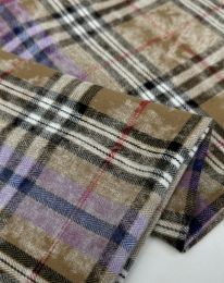 Ткань клетка костюмная d 22 бежевый песочный