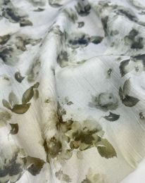 Ткань плательная вискоза "Медея" принт d2 выбеленная олива