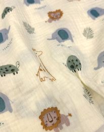 Ткань муслин принт D25 сливочный