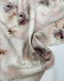 Ткань штапель принт "Адель" d9 бежево-розовый