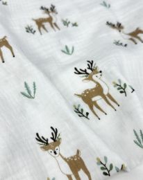 Ткань муслин принт D4 молочный/ivory