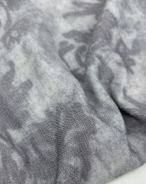 Ткань лен принт "Дорис" д9 серый с синим оттенком