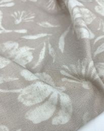 Ткань лен принт "Дорис" d12 бежевый
