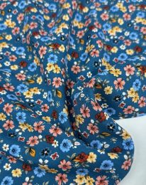 Ткань штапель принт D32 морская волна