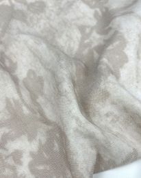 Ткань лен принт "Дорис" d1 бежевый