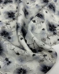 Ткань штапель принт D73 серо-синий