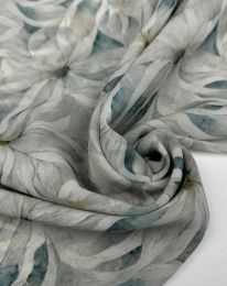 Ткань шифон принт d7 серо-голубой