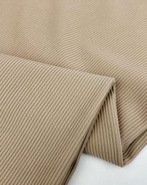 Ткань трикотаж в рубчик бежевый песочный