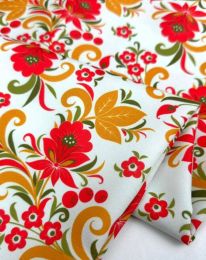 Ткань габардин принт d2 молочный/ivory