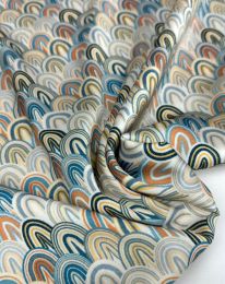 Ткань шелк принт d12 молочный/ivory