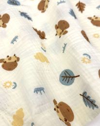 Ткань муслин принт D30 сливочный