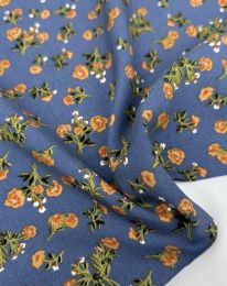 Ткань штапель принт D28 грязно-голубой