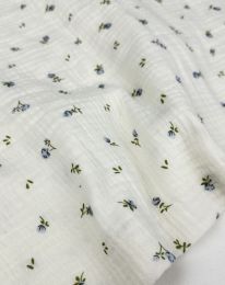 Ткань муслин принт D41 топленое молоко