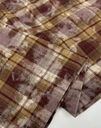Ткань клетка костюмная D1 коричневый