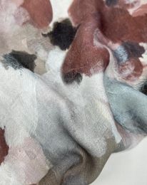 Ткань бохо принт "Вероника" D8 капучино с розовым оттенком