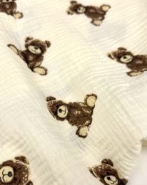 Ткань муслин принт D17 сливочный