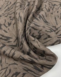 Ткань цея меланж принт д1 капучино с розовым оттенком