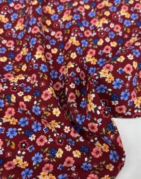 Ткань штапель принт D3 красный темный