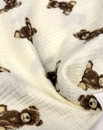 Ткань муслин принт D17 сливочный