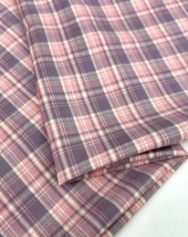 Ткань клетка костюмная "Севиль" d 8631 выбеленный лиловый
