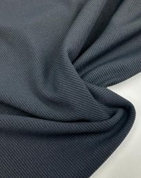 Ткань трикотаж в рубчик темно-серый