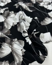 Ткань штапель принт D16 черный