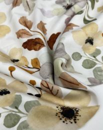 Ткань штапель принт D62 топленое молоко