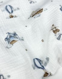 Ткань муслин принт D15 светлое молоко