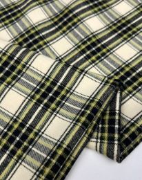 Ткань клетка костюмная d 24 выбеленная олива