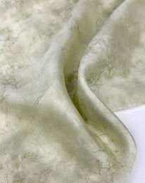 Ткань органза принт d5 выбеленная олива