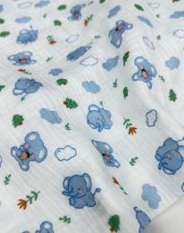 Ткань муслин принт D40 светлое молоко