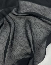 Ткань шифон крэш "Аврора" черный