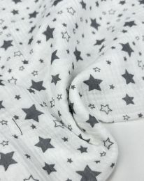 Ткань муслин принт D1 светлое молоко