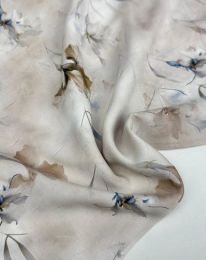 Ткань штапель принт "Адель" d2 бежево-розовый