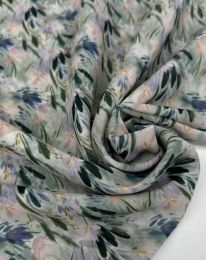 Ткань шифон принт d6 светло-зелёный