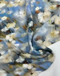 Ткань штапель принт "Адель" d8 дымчатый голубой