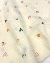 Ткань муслин принт D23 сливочный