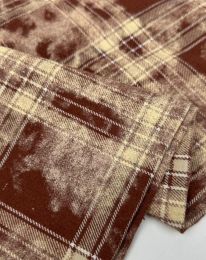 Ткань клетка костюмная плотная d 20 кирпичный