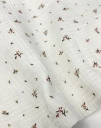 Ткань муслин принт D31 топленое молоко