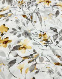 Ткань плательная вискоза "Медея" принт д11 охра