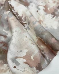 Ткань бохо принт "Вероника" D15 бежево-розовый