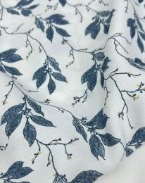 Ткань бохо принт "Вероника" D14 дымчатый синий