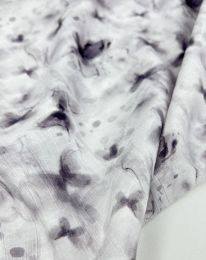 Ткань плательная вискоза "Медея" принт d1 выбеленный лиловый