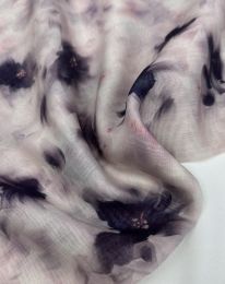 Ткань органза  тенсел-шелк принт d6 фиалковый