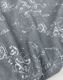 Ткань лен принт "Дорис" d10 серо-синий